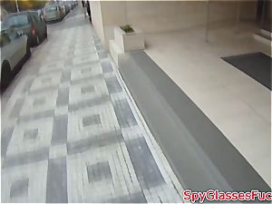 Czech lover in public fellating fuckpole with lust